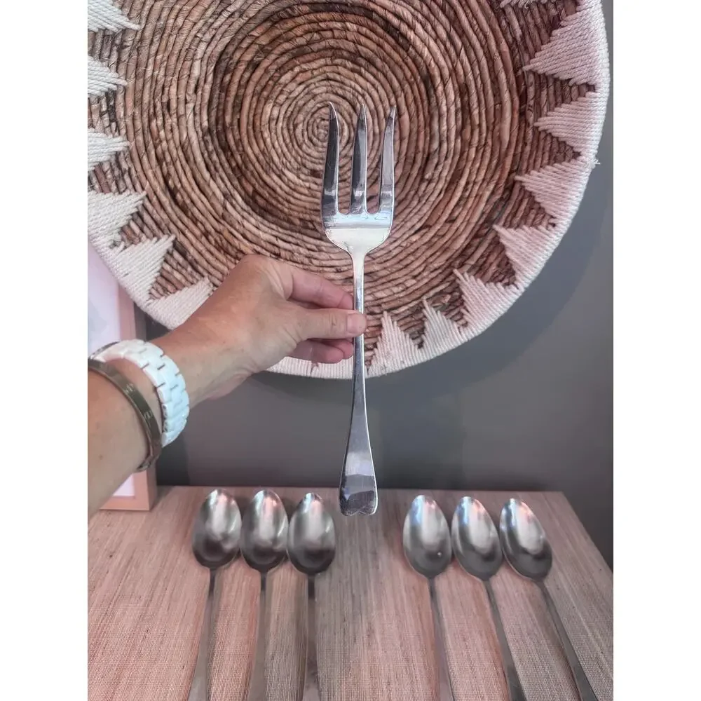Vintage Reed & Barton Large Silver-Plated Catering Buffet Serving Spoons Fork